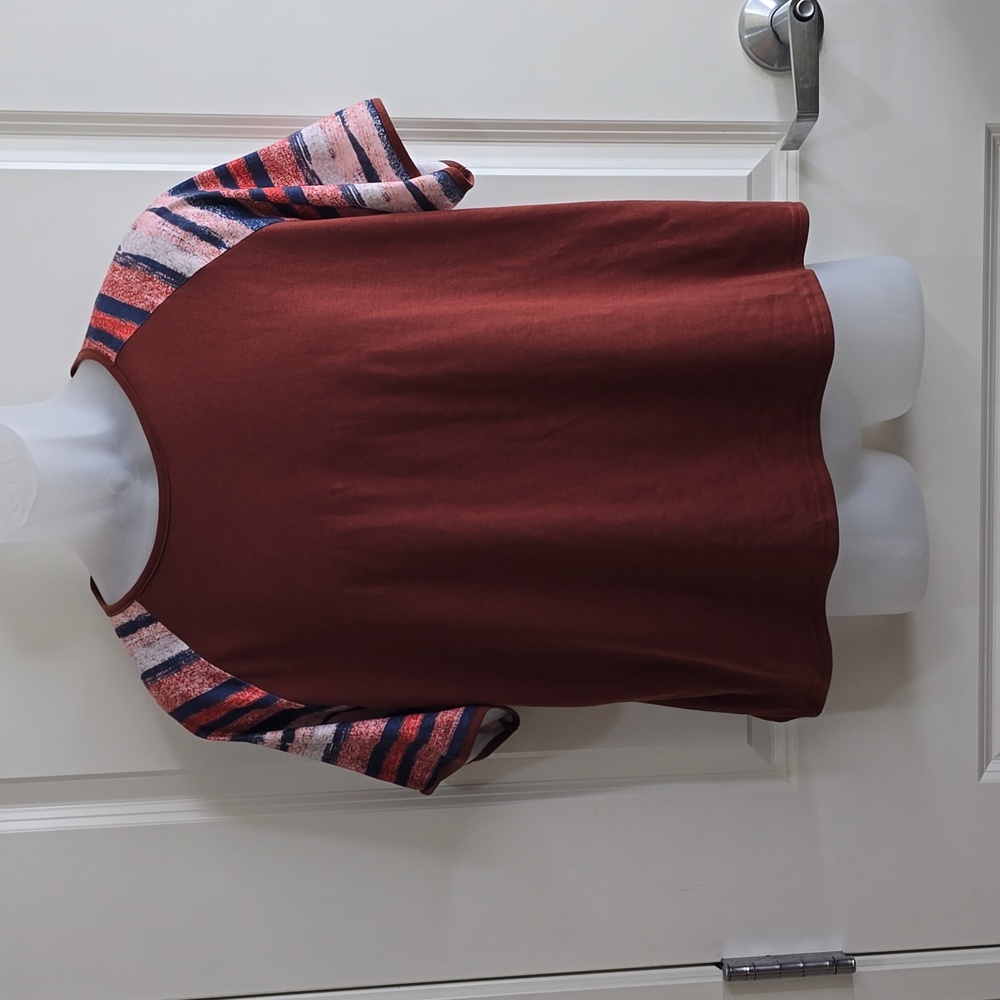 Freestyle Striped‎ Sleeve Shirt Sleeve Top Size XXL NWOT